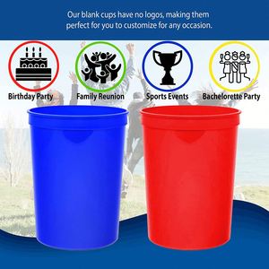 Gobelets de stade personnalisés pour mariage, fête d'anniversaire, gobelets imprimés en couleur, réutilisables, en plastique, 16 oz - Product Image 4