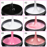 100g grande capacité 6 couleurs crémeux Extension ongles Gel Soak-Off UV Gel lampe à LED Source dur constructeur Gel pour Nail Art bricolage