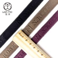 Vente en gros de ruban élastique à logo gaufré, bordure picot, ruban élastique en nylon coloré, bande élastique jacquard pour lingerie et sous-vêtements