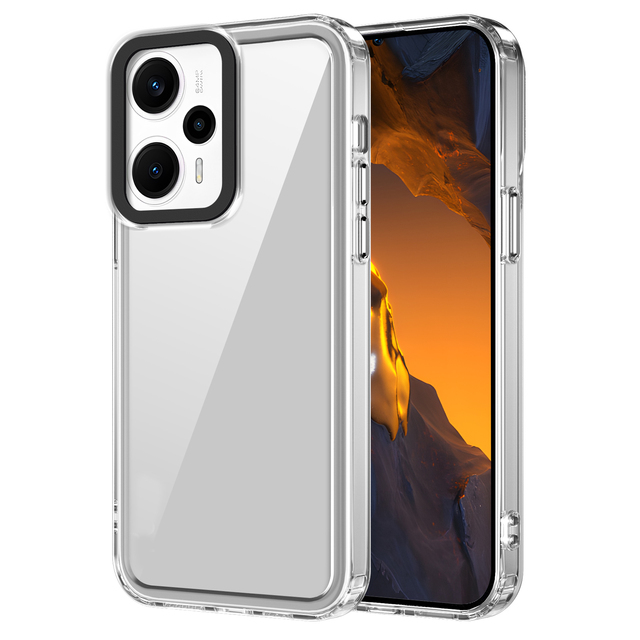 Clear Acrylic Soft Bumper Shockproof Hard Cover Case for Xiaomi Redmi 14C 11A Note 12 11 A1 A2 Plus Mi Poco M6 M4 F5 X5 C51 Pro