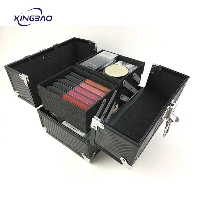 Aluminum Makeup Tool Vanity Multifunction Maleta De Maquillaje Profesional ABS Cosmetic Case