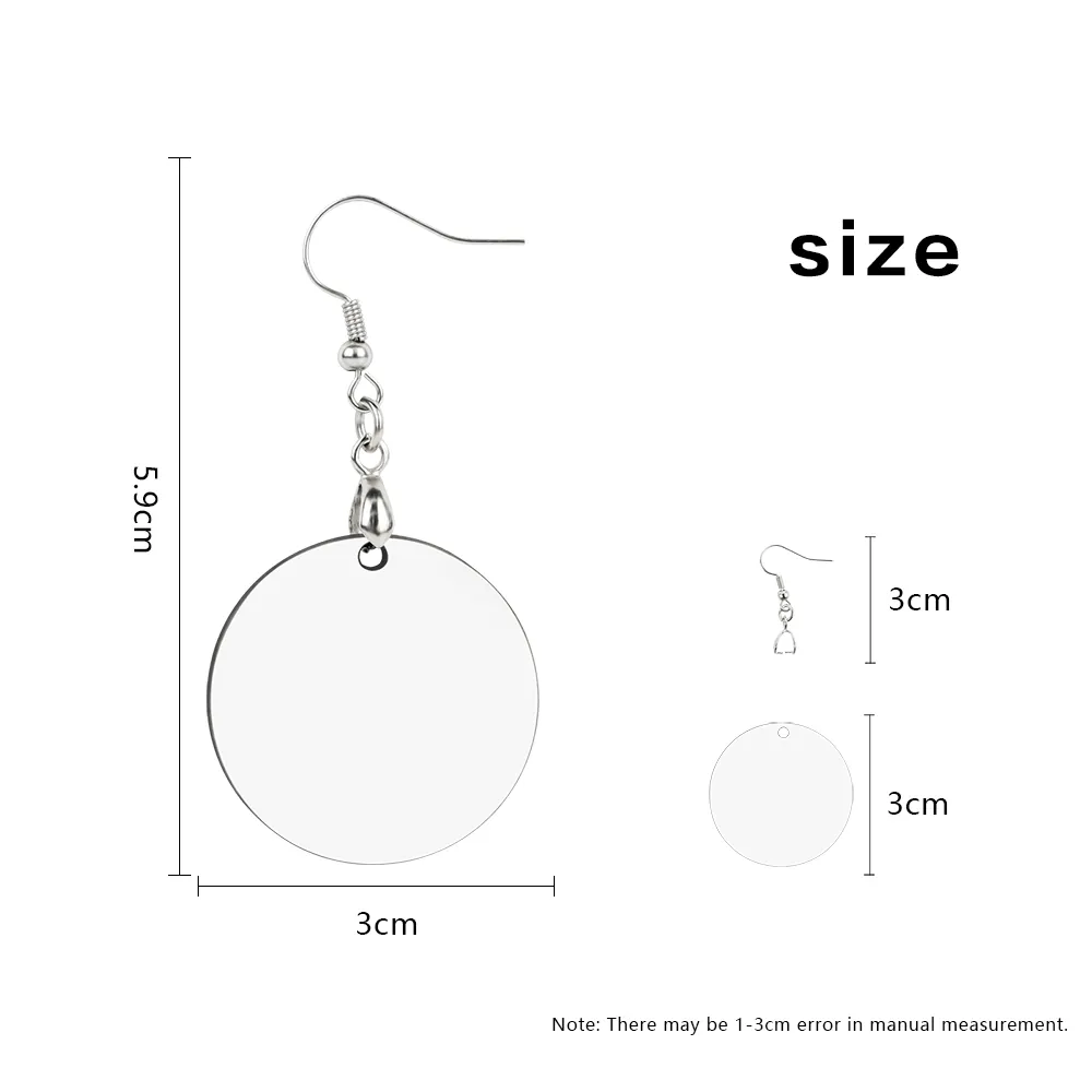 Double-Sided MDF Sublimation Earring Blanks with Nickel-Free Earring Hooks and Jump Rings for Women Girls DIY Jewelry Making