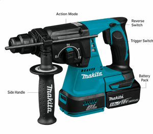 Makitas DHR242Z <span class=keywords><strong>18V</strong></span> LXT Perforateur-burineur sans fil sans balais SDS-Plus pour béton, outil nu - Product Image 4