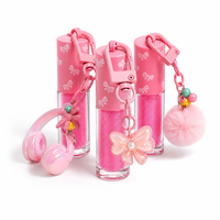 Lot de 24 gloss à lèvres portables en gros avec breloques, brillant à lèvres scintillant, marque privée, maquillage en vrac pour filles