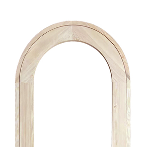 Porta Interna in Vetro con Arco in Pino Massiccio, Porta in <span class=keywords><strong>Legno</strong></span> Naturale con Venature Grezze per Ingresso di Casa, Divisorio e Decorazione - Product Image 4