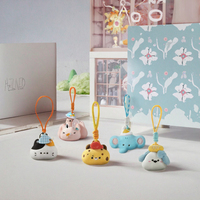 Porte-clés lumineux en peluche animaux de dessin animé Kawaii écologiques, breloques de sac mignonnes chat, chien, ours, éléphant, en peluche douce, vente en gros pour enfants et filles