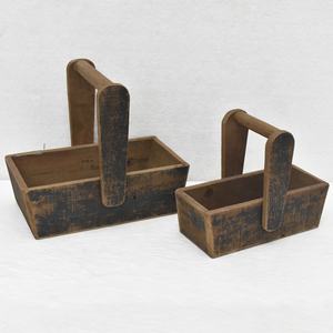 Luckywind Shabby Chic rústico vintage caja de madera flor bonsái maceta verde para plantar flor suculenta artesanía hecha a mano - Product Image 1