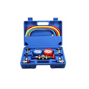 Car Air Conditioning Refrigerant Charging Tool Kit R134a Dual <b>Gauge</b> With Hoses For Vehicle AC Repair - Product Image 2