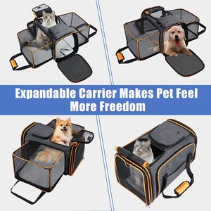 Pembawa hewan peliharaan sisi lembut dapat diperluas dengan bantalan bulu dan saku yang dapat dilepas, untuk pembawa hewan peliharaan perjalanan kucing/anak anjing - Product Image 6