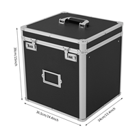 Boîte de rangement pour disques en aluminium pour jusqu'à 50+ albums de 12 pouces, caisse à disques, étui pour LP, étui de transport, boîte à outils