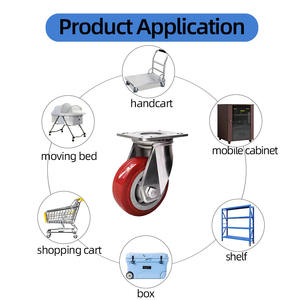 4/5/6/8 Zoll Heavy Duty Red Swivel Caster 150mm Pu Polyurethan Rollen räder Für Trolley CasterK Hands tapler - Product Image 5