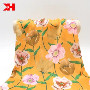 2022 Laris Kain Sutra Cetak Digital Tekstil Kain Sutra Floral untuk Pakaian Tidur