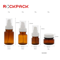 40ml 80ml 120ml Airless Pumpspender Bernsteinfarbene Flaschen und Tiegel Set für Flüssige Foundation und Lotion