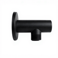 Support de fixation pour douchette supérieure en acier inoxydable noir, grande taille, avec raccord en T et bras de fixation pour douchette