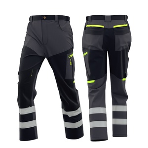 Pantalon de travail durable pour chantier, résistant aux déchirures, avec bandes réfléchissantes haute visibilité, vêtements de travail personnalisés - Product Image 2