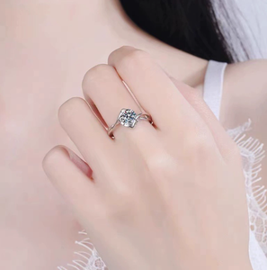 Bague ouverte/fermée réglable en argent sterling 925 plaqué platine pour femme, style minimaliste, cadeau pour petite amie, "<span class=keywords><strong>Baiser</strong></span> d'<span class=keywords><strong>ange</strong></span>" - Product Image 4