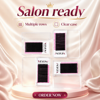 Extensions de cils VEYES personnalisées 8-16 mm 25 mm 0,03 volume PBT faites à la main, cils naturels en fourrure, bande complète avec étiquette privée
