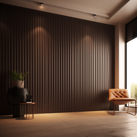 Panneau mural extérieur et intérieur en WPC noir de haute qualité, creux, décoratif, à rainures