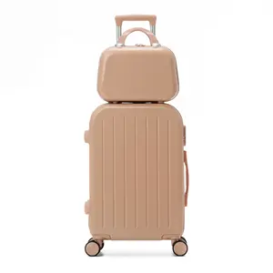 批发热卖行李箱套装带化妆包时尚学生旅行手推车行李箱