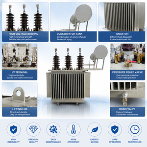 Transformador trifásico de 400 kVA, 10 kV/0,4 kV, sumergido en aceite, para exteriores, compatible con redes eléctricas rurales e industriales - Product Image 2