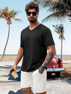 T-shirts décontractés à manches courtes et col rond pour hommes, motif lettres imprimé numériquement, coupe ample, séchage rapide, idéaux pour l'été - Product Image 3