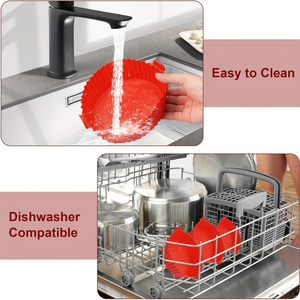 Gran oferta, nuevo forro rojo para freidora de aire caliente, 6 piezas para <span class=keywords><strong>horno</strong></span> de revestimiento de silicona, cesta, accesorios de instalación de aire para platos y sartenes para hornear - Product Image 6