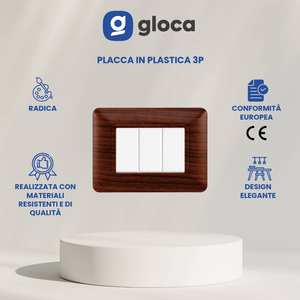 Juego de 3 interruptores de pared Gloca con placa de plástico, fácil instalación para Matix - Product Image 3