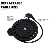 Enrouleur de câble rétractable automatique Mella 2200W-3000W 1-1,5m avec prises IEC IP54 AC/DC pour aspirateur