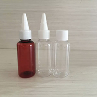 Bouteille à presser en plastique transparent ambre en PET, huile de cheveux, avec capuchon torsadé, de 100ml, 150ml, 200ml, 250ml, 8oz, 1 pièce