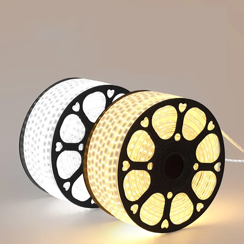 Pabrik Penjualan Langsung Tegangan Tinggi Tahan Air 3528 2835 5050 60 Led/M 240V 230V 110V 120V Smd Ip68 Lampu Led Strip