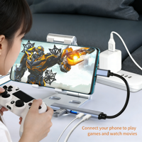Hub USB Type-C 5-en-1, charge rapide 65W PD, station d'accueil USB-C avec USB 2.0 et USB 3.0, compatible ordinateur portable/Mac/tablette/téléphone
