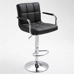<span class=keywords><strong>Taburete</strong></span> de Bar Giratorio de Cuero Moderno con Altura Ajustable y Estructura de Hierro para Bar en Casa y Comedor - Sillas Altas para Barra - Product Image 3