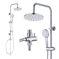 Robinet de salle de bain design moderne à prix d'usine, ensemble de douche pluie, pommeau de douche en laiton poli, jet de massage en céramique, acier inoxydable mural