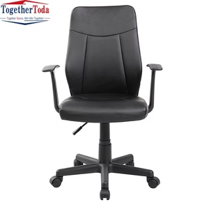 Chaise de bureau moderne en PU, plusieurs couleurs disponibles, pivotante réglable, accoudoirs fixes, roulettes verrouillables - Product Image 2
