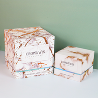 Caja de Embalaje de Lujo Personalizada para Velas, con Textura de Mármol, Estampado en Lámina Dorada, Caja de Regalo de Cartón Rígido Certificado