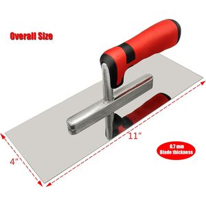 11 \ "X 4 \" in acciaio inox piano di finitura cazzuola cemento muro a secco piastrelle in muratura utensili a mano lama di plastica per l'edilizia - Product Image 4