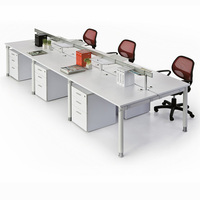 Bureau cubique moderne en usine Mobilier de bureau pour 6 personnes Poste de travail à concept ouvert avec écran de séparation