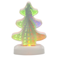 Lámpara de Túnel Infinito 3D RGB, Lámpara Nocturna LED con Ilusión Óptica, Múltiples Formas: Árbol, Estrella, Corazón, Lámpara de Escritorio USB con Regulación de Intensidad para Decoración de Dormitorio, Regalo