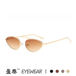แว่นกันแดดทรงแคทอายโลหะ Yingtai Eyewear ป้องกันรังสียูวี 400 สำหรับผู้หญิง แฟชั่นสไตล์สตรีท - Product Image 4