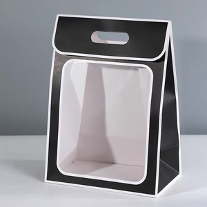 Sac en papier kraft brun de luxe personnalisé avec logo du fabricant, recyclable, découpé, estampage à chaud, plastification, avec fenêtre - Product Image 3