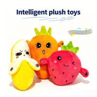 Ondersteuning op maat gemaakte ontwerpen geborduurde superzachte stressverlichtende cartoon schattige muzikale fruit- en groentepop voor peuters, verjaardag, babyshower