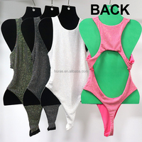 S596 Body Sexy en Strass Cristal pour Femme, Maillot de Bain Exotique, Tenue de Danse, Maillot de Bain Tendance, Bikini Diamant