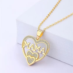 Collier Pendentif Cœur Polyvalent Plaqué Or 18K en Cuivre, Tendance et Polyvalent, Idéal pour la Fête des Mères - Meilleure Vente Transfrontalière - Product Image 2