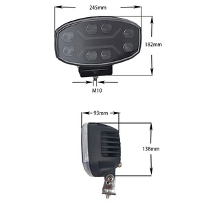 Luces Antiniebla/de Conducción LED de 10 Pulgadas, Foco LED de 24V para Camión, Faro Delantero LED <span class=keywords><strong>4x4</strong></span> Blanco Ámbar, Luces para Remolque - Product Image 2
