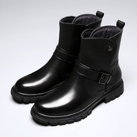 Bottes de travail et de moto pour homme en cuir pleine fleur, mi-mollet, pour l'hiver, grandes tailles, élégantes, pour l'extérieur