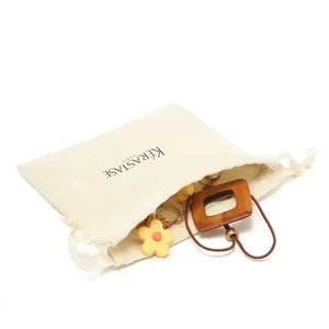 كيس رسم قطني مطبوع صديق للبيئة من الكتان مع شعار مخصص حقيبة برباط - Product Image 5