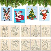 Offre Spéciale : Kits de Panneaux en Bois à Peindre Soi-même, Style Pâques, 10 Pièces, pour Activités Interactives Enfants et Adultes