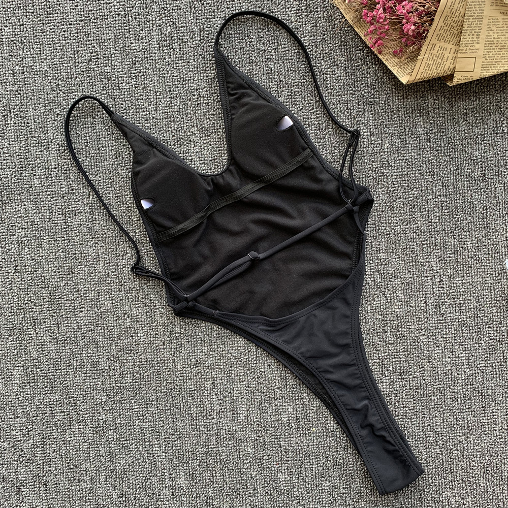 Perizoma nero costumi da bagno