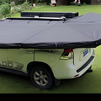 Nouvelle tente de toit rapide à ouverture rapide en forme d'éventail 360° 2026 avec éclairage LED intégré, tente de toit de voiture étanche pour camping en 4x4 et SUV