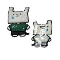 Patch brodé en peluche de dessin animé personnalisé en gros à coudre pour vêtements, sacs, chapeaux, bricolage